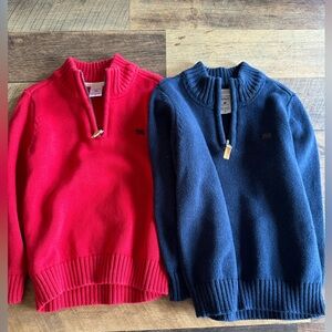 Carter’s Red and Navy Half Zip Sweaters